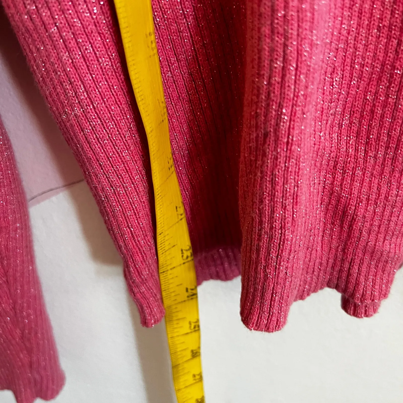 Vintage 90s Gap Pink Sweater Women's Medium Turtleneck Chunky Knit Y2K 2000s - Image 5