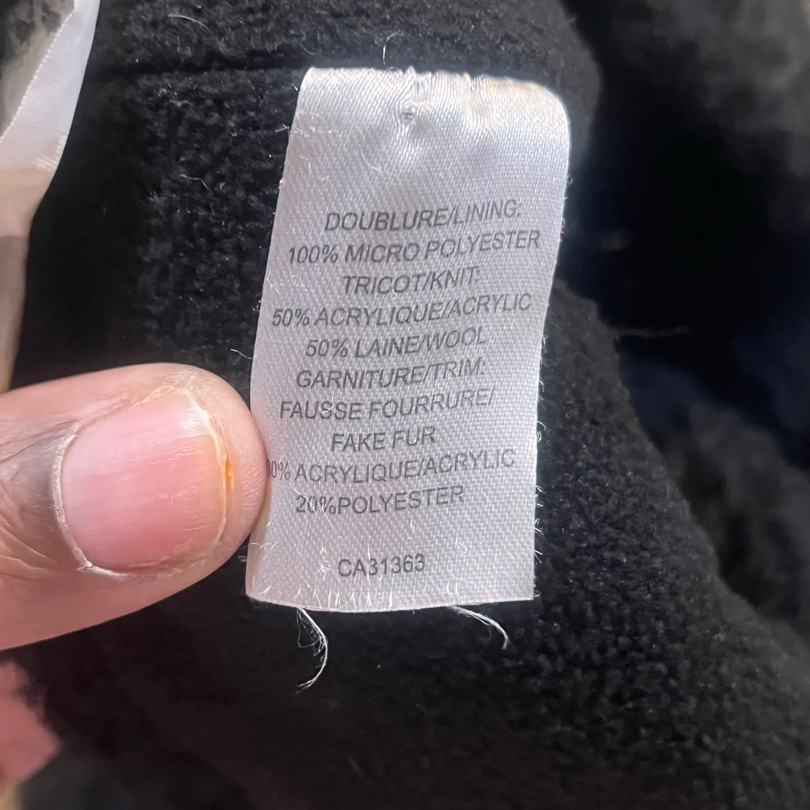 Free People Black Chunky Knit Beanie Faux Fur Pom Cozy Winter Hat One Size - Image 5