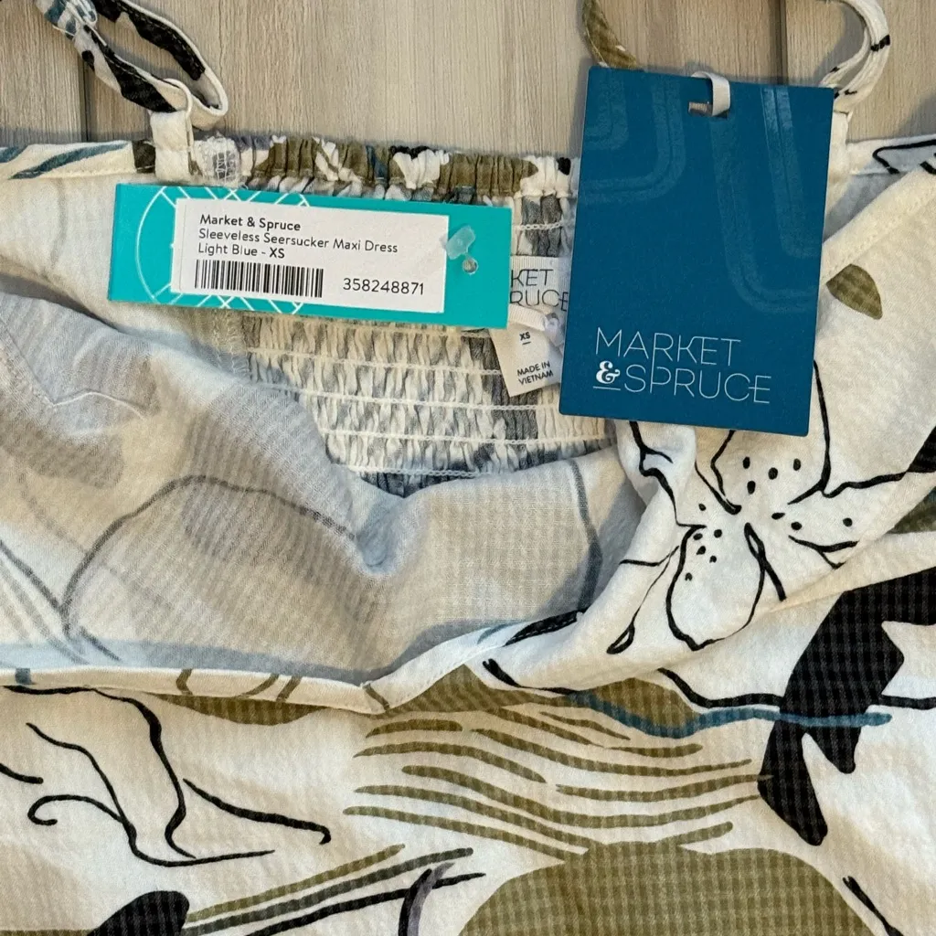 Market & Spruce Sleeveless Seersucker Maxi Dress White XS NWT STITCH FIX - Image 7