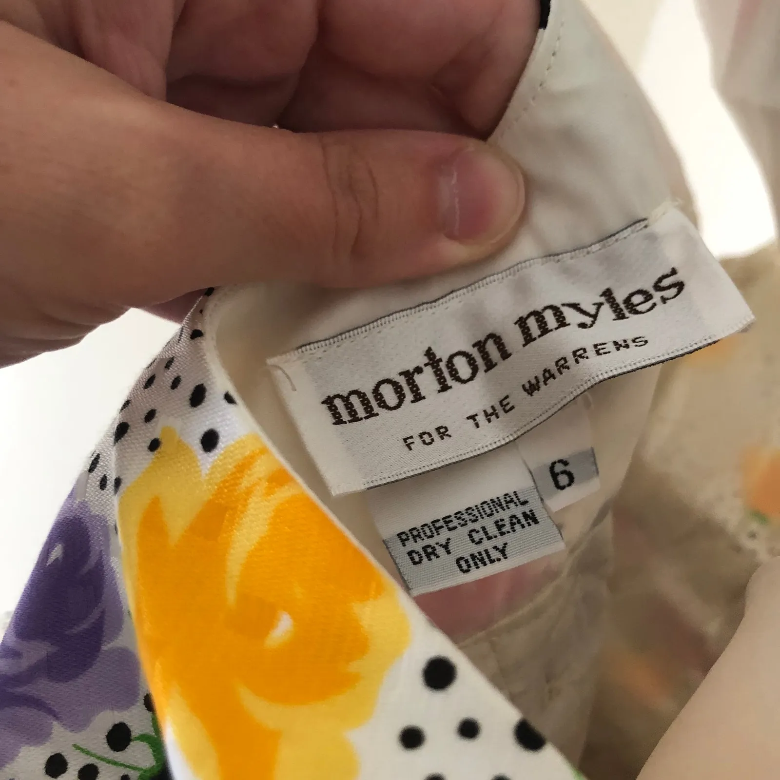 Morton Myles for the Warrens Vintage EUC White Polka Dot Floral Dress 6 - Image 4