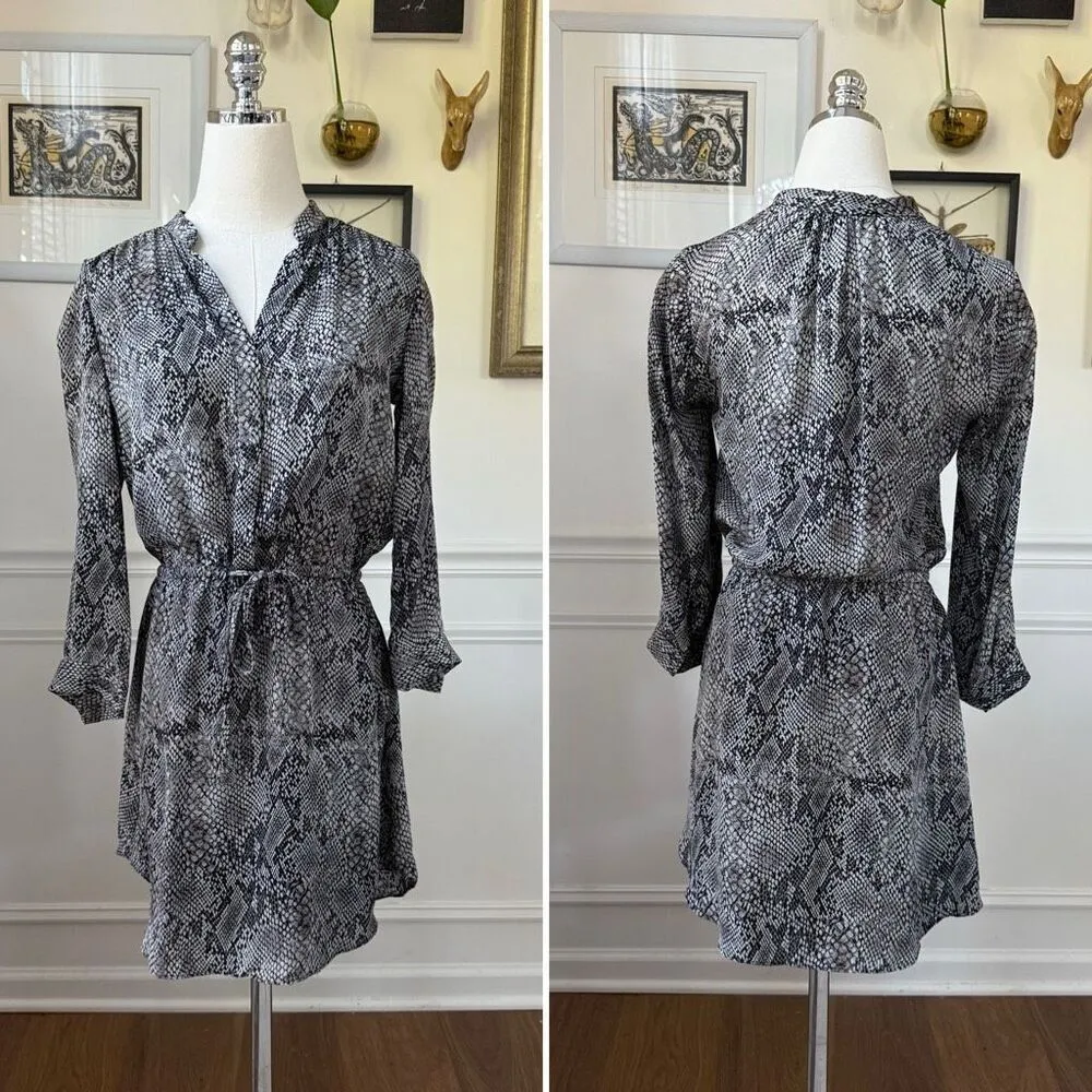 Aritzia Babaton Bennett Snake Print Silk Shirt Dress XS - Image 2