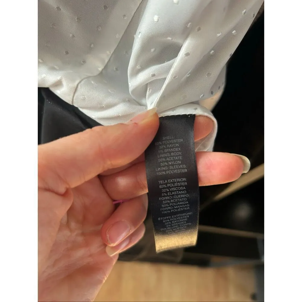 White House black market black military style cinched tailored blazer size 4 - Image 7