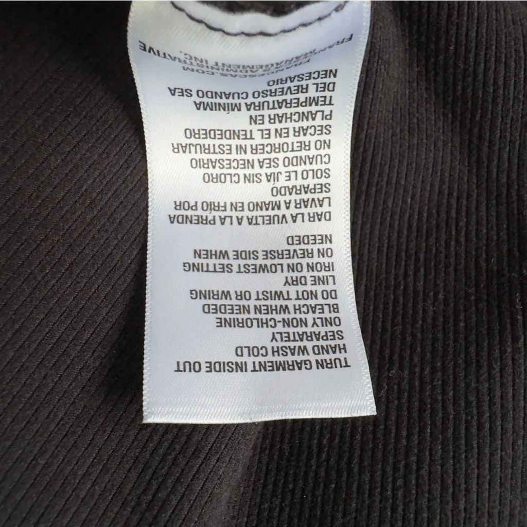 Francesca's Black Beaded Embellished Collar Bodysuit Long Sleeve Collared Ribbed Size XS - Image 10