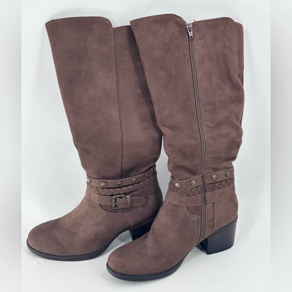 Brown Suede Knee High Boots Women’s - Image 8
