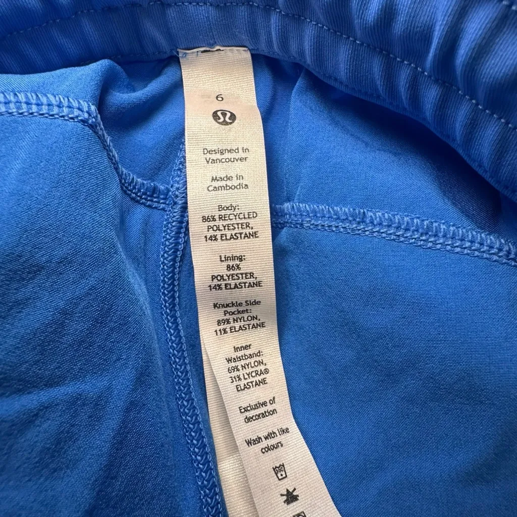 Lululemon Blue Woven‎ High-Rise Shorts Size 6 - Image 3