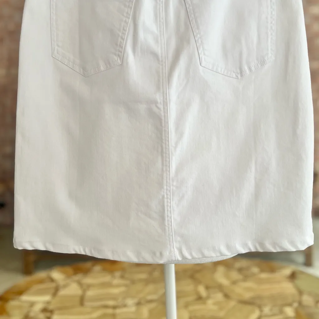 NYDJ Denim Skirt High Waist A-line Stretch Optic White  NWOT 8 Classic Lift Tuck - Image 13