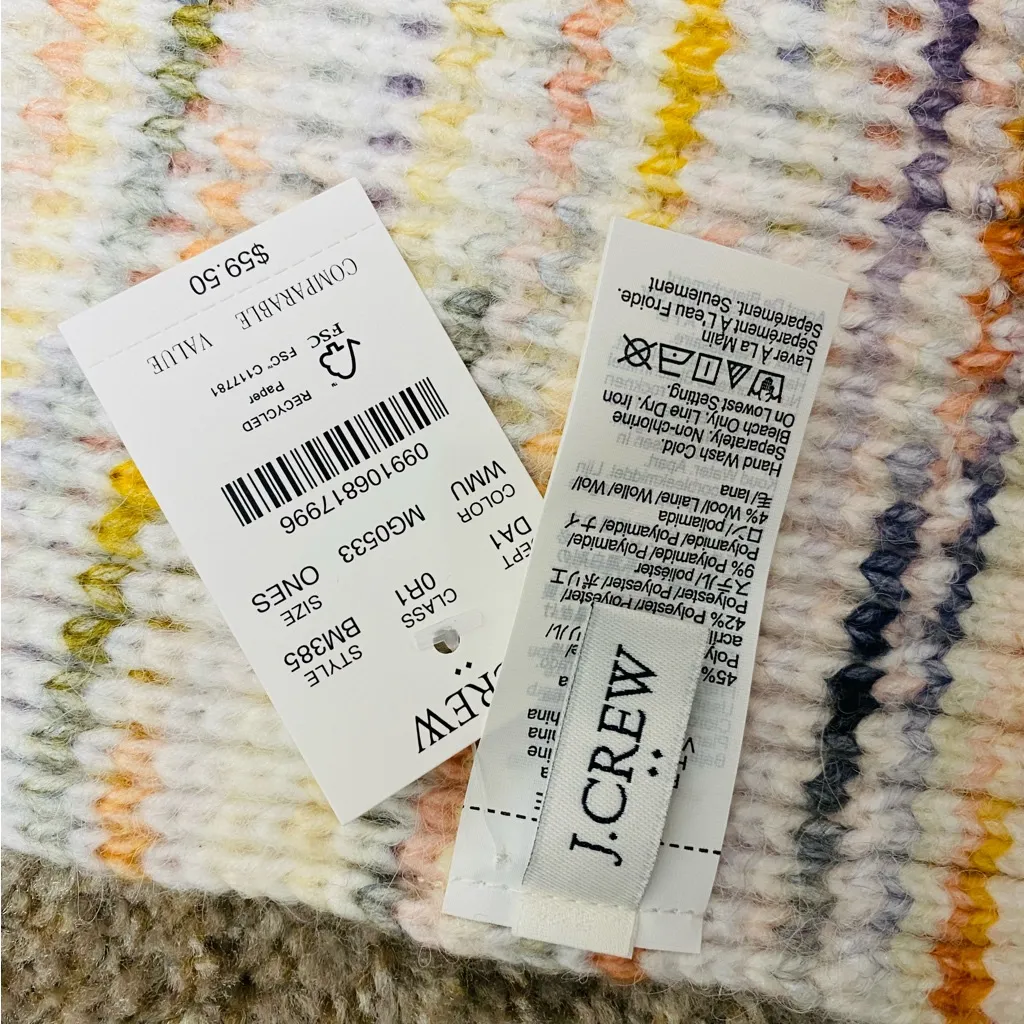 J.Crew NWT  Multicolor Space Dye Knit Scarf - Image 5