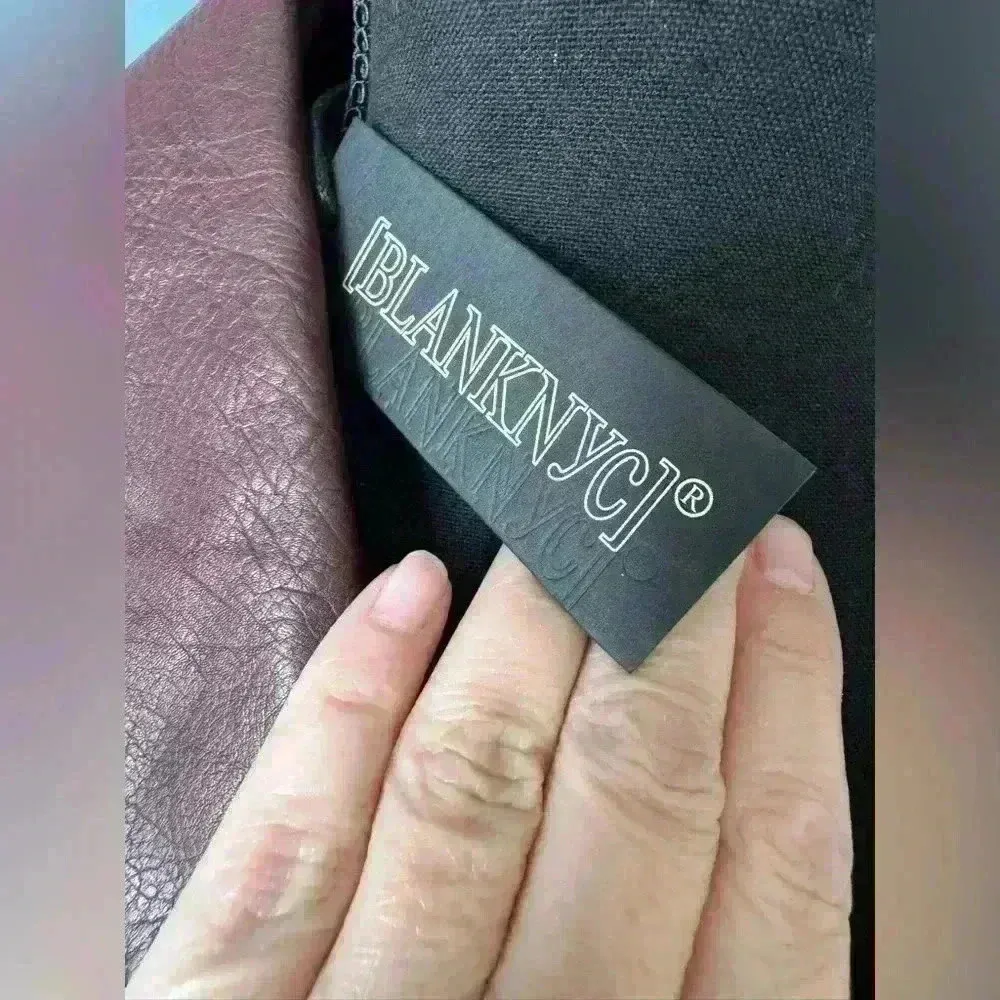 NWT Blank NYC Vegan Leather Moto Jacket ~ Large ~ Burgundy/Maroon - Image 3