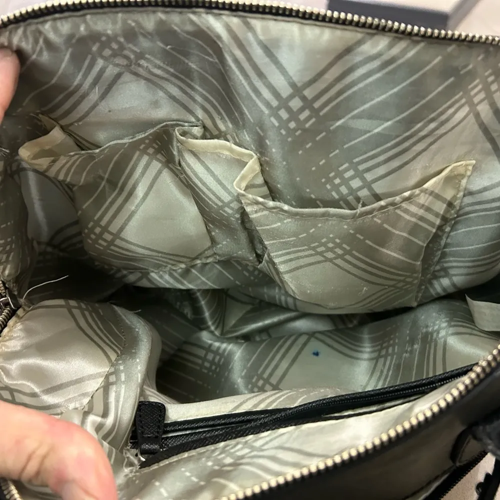 London Fog Black Satchel original with Silver Hardware and Adjustable Strap - Image 5