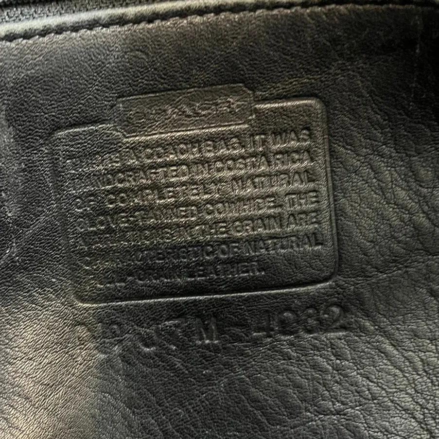 Vintage 90s Coach 4082 Soho Duffle Black Leather US Made Tote Bag Travel Commute - Image 8