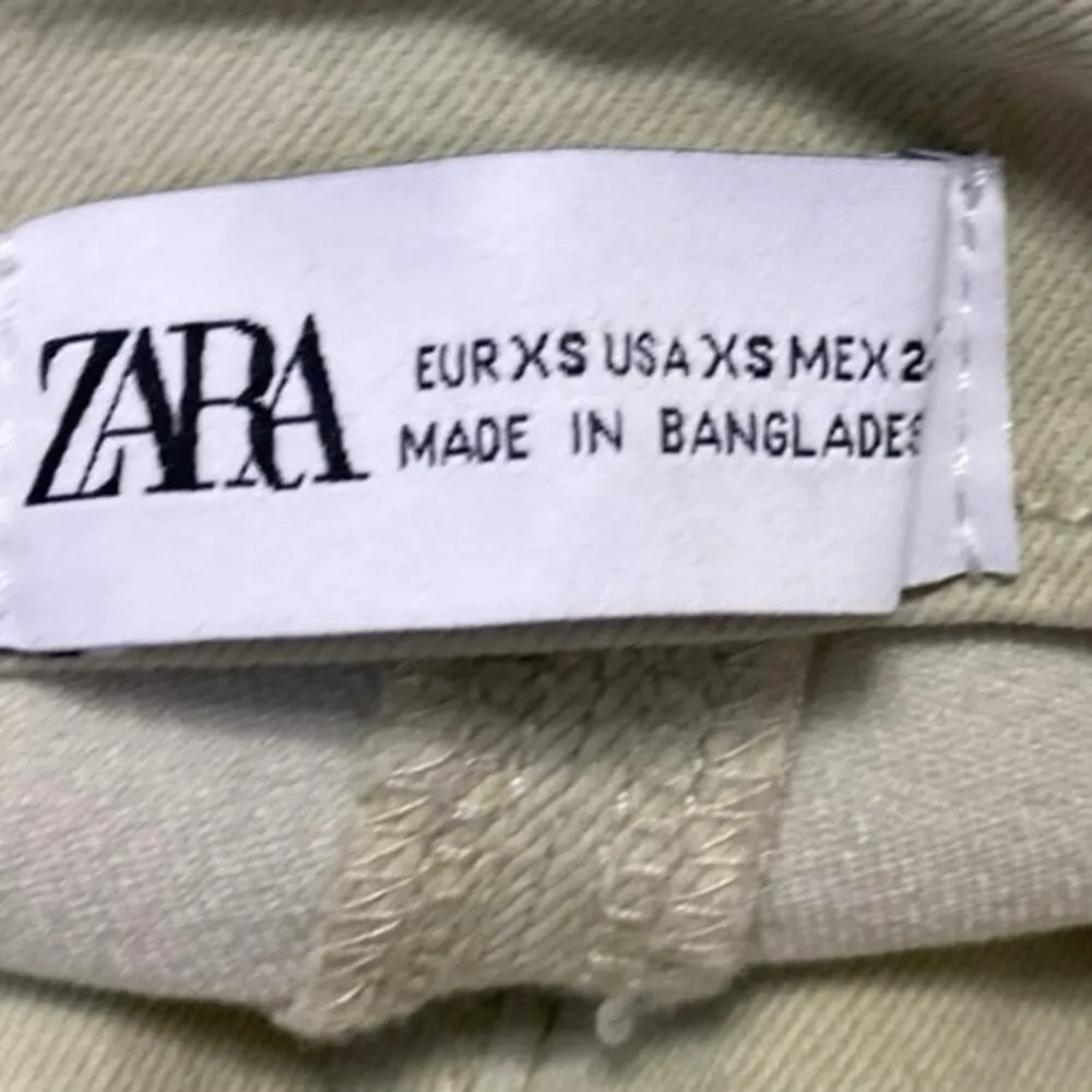 Zara Women's Green Sleeveless Bandeau Corset Bustier Denim Crop Tank Top Size XS - Image 3