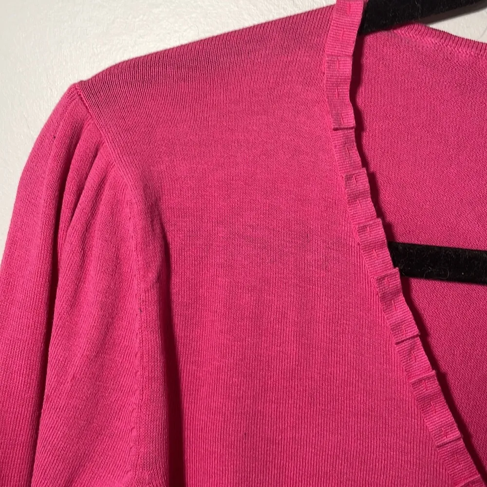 NWT Whistles London pink bow knit top sweater 💯 cotton Size L - Image 6