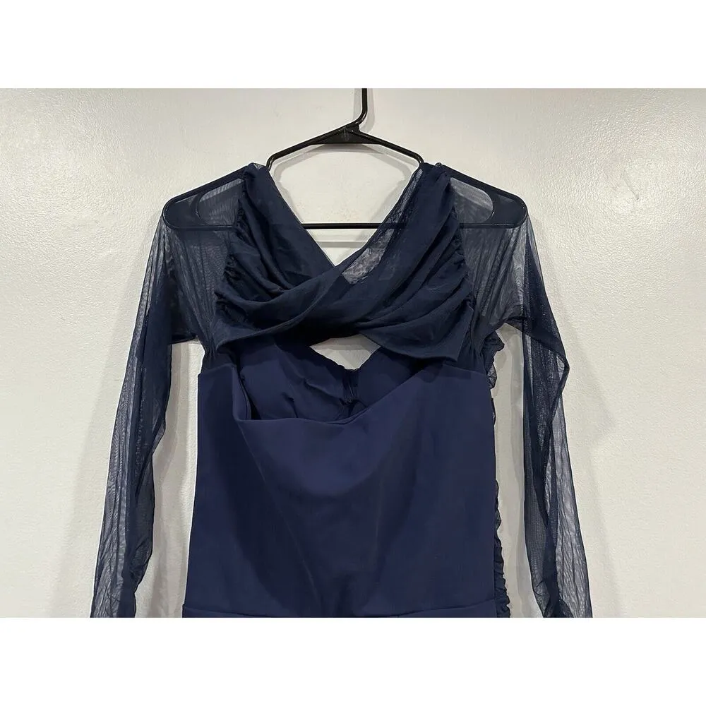 Chiara Boni Womens Leitha Blue Cut-Out Midi Date Night Sheath Dress Size 42 US 6 - Image 6