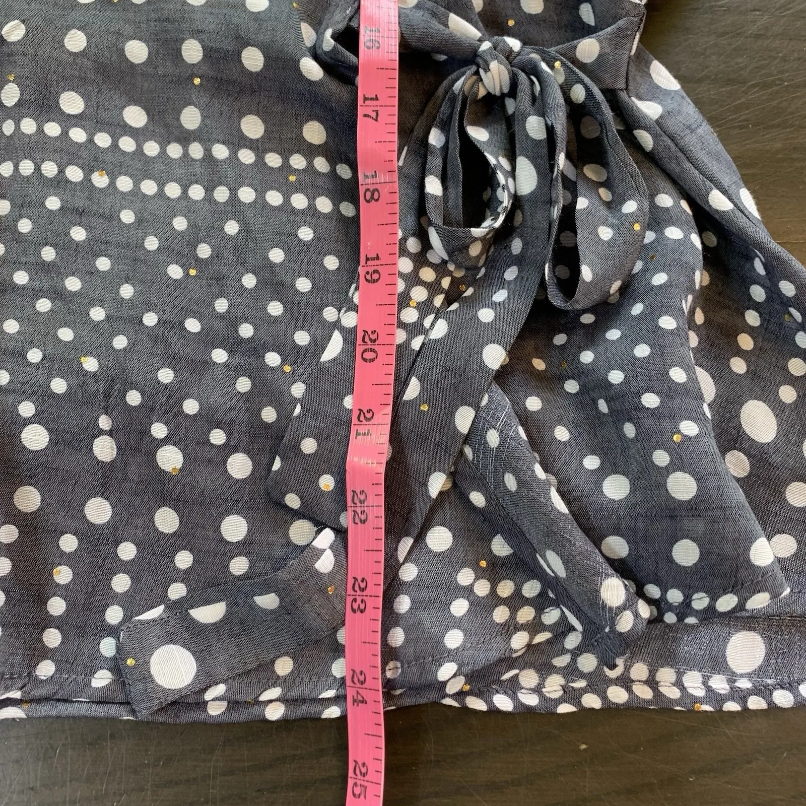 Harve Benard Wrap Top 1X Blue Gold Polka Dots Ballerina Cottage Church‎ Office - Image 12