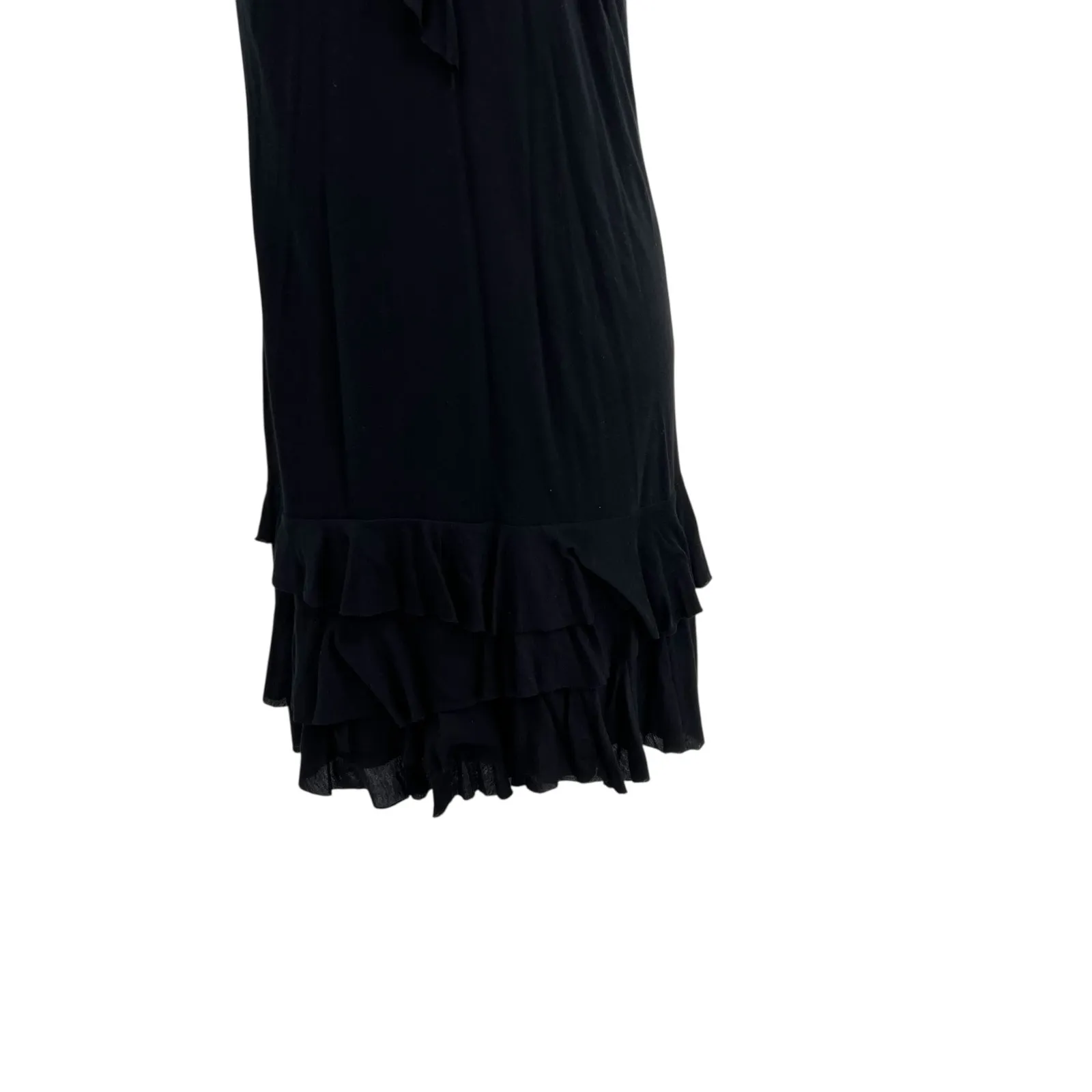Juicy Couture Homecoming Ruffle Tank Dress Sleeveless Jersey Y2K Black Medium - Image 7