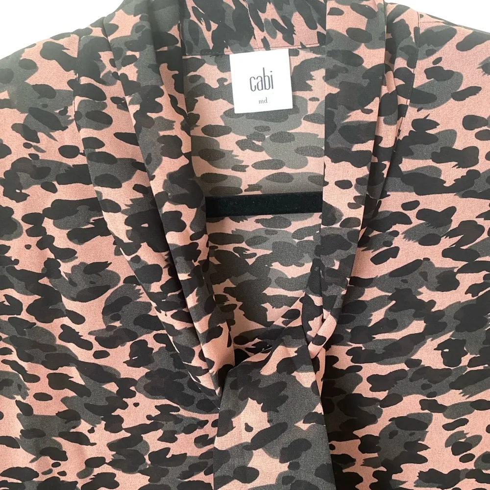CAbi 9 to 5 Camo long sleeve tie neck blouse▪️size M - Image 2