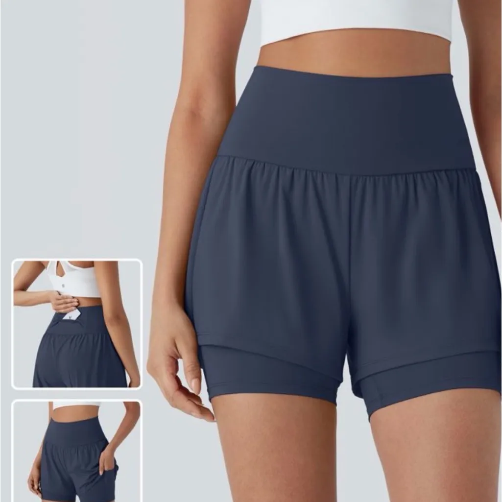 HALARA SoftlyZero Airy Super High Waisted 2-in-1 Cool Touch Yoga Shorts 5” - Image 2