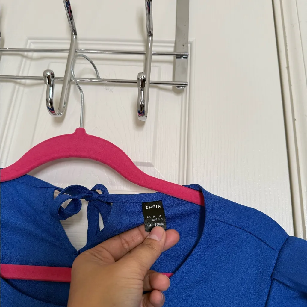 SHEIN Royal Blue Long Sleeve Blouse Top - Image 3