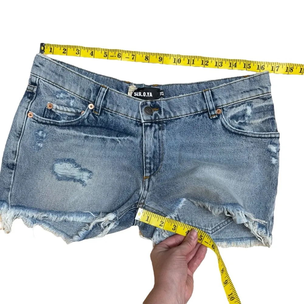 NWT Free People X SER.O.YA Lyle Shorts Denim in Sorrento Size 29 Distressed Blue - Image 15