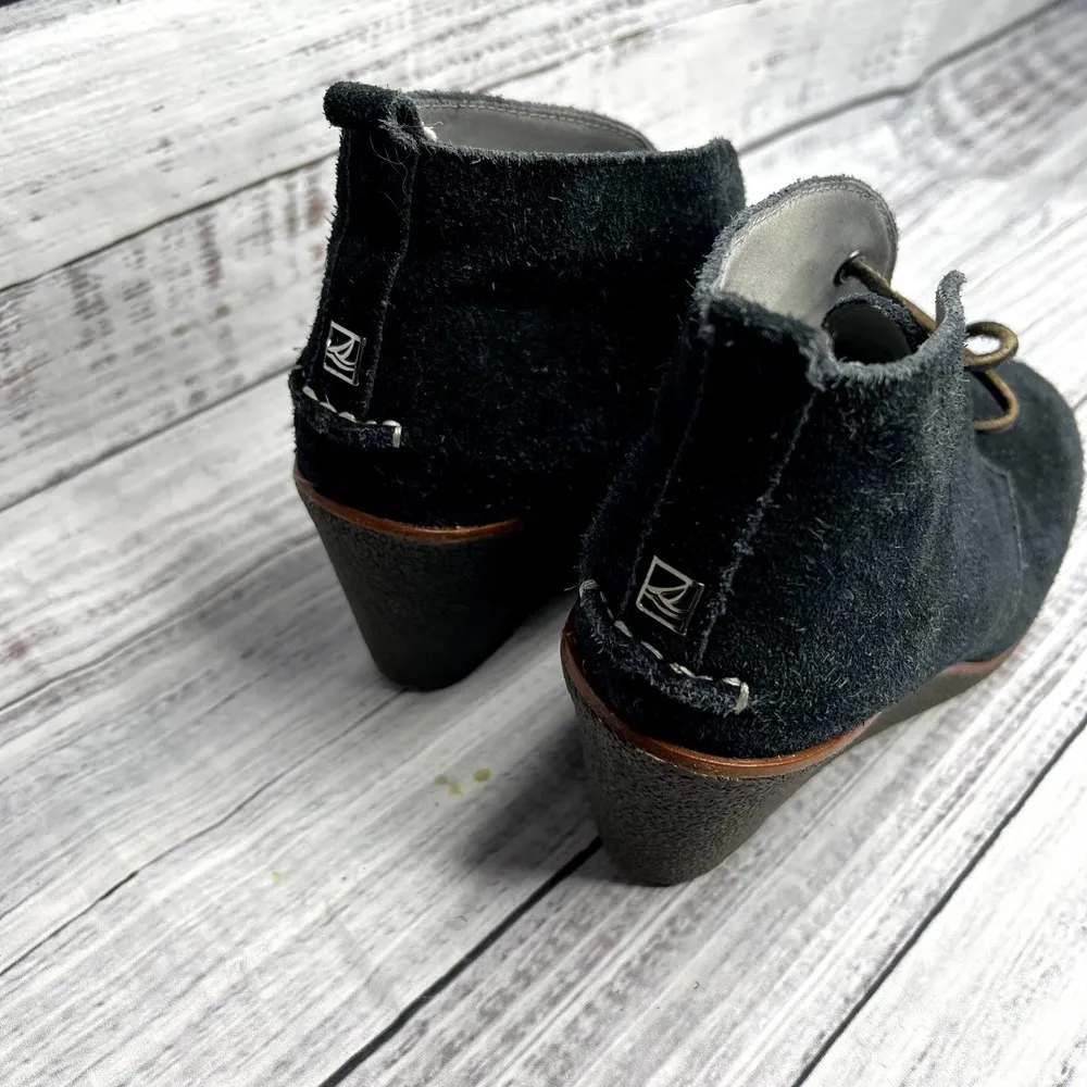 Sperry Harlow Black Suede Ankle Boots Suede Booties 7.5 - Image 4