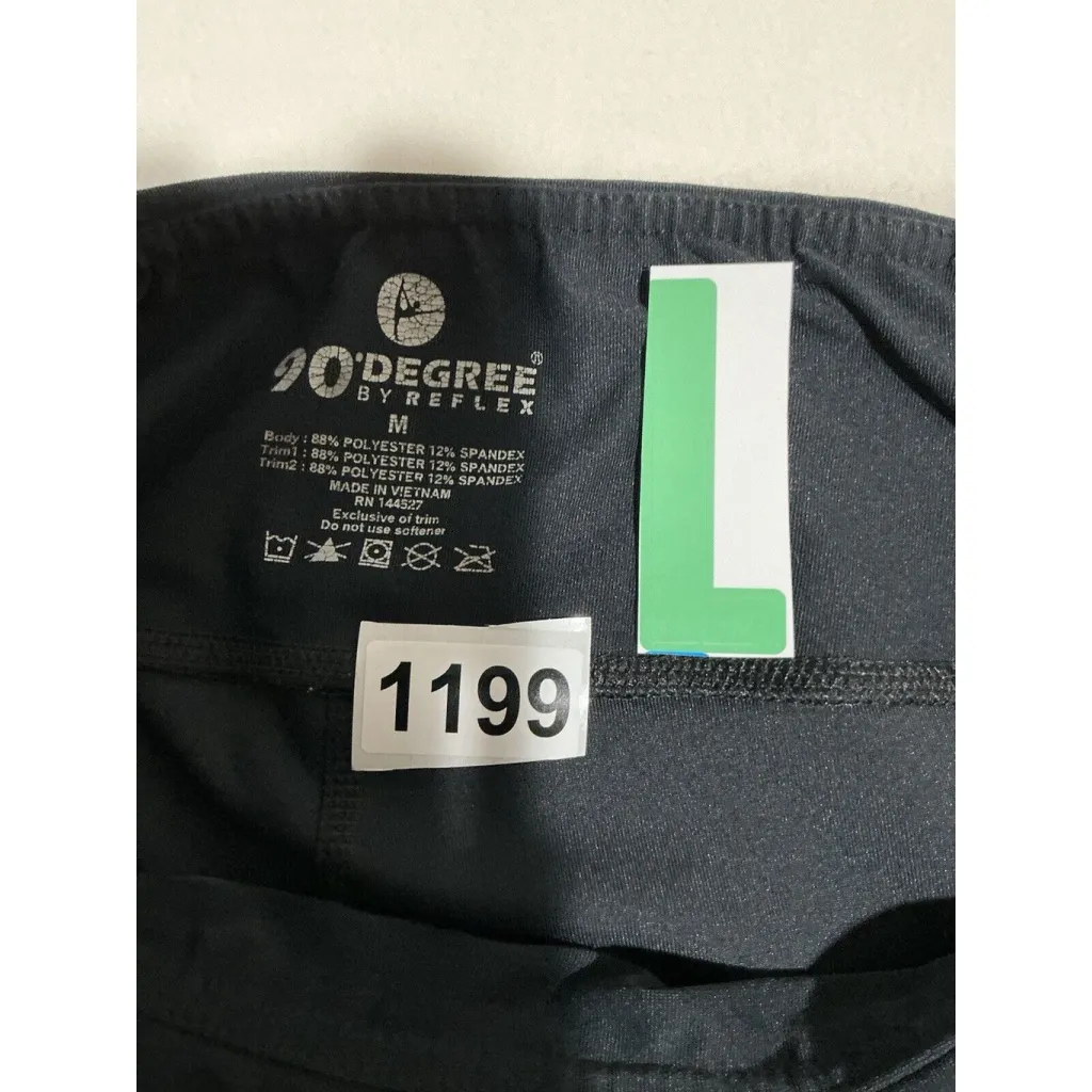 Woman’s 90 Degrees By Reflex Black Long Active Jogging Pants Medium - Image 5