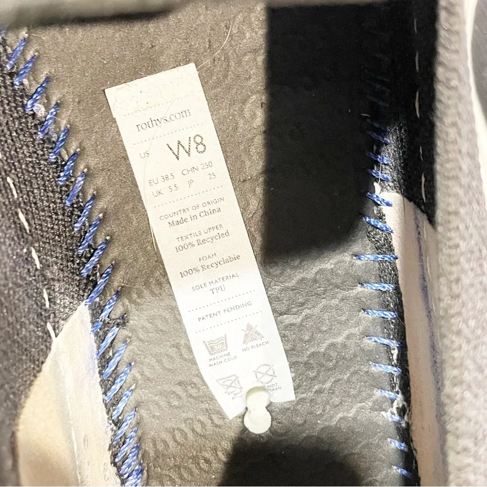 Rothy's The Sneaker Womens Size 8 Black Slip On Sneakers Shoes - Image 6