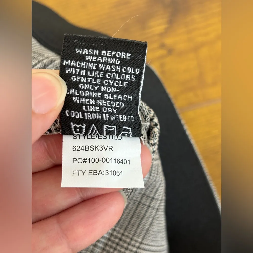 NWT Violets & Roses Stitch Fix Women 8/29 Dress Pants Trousers Black & Tan Plaid - Image 5