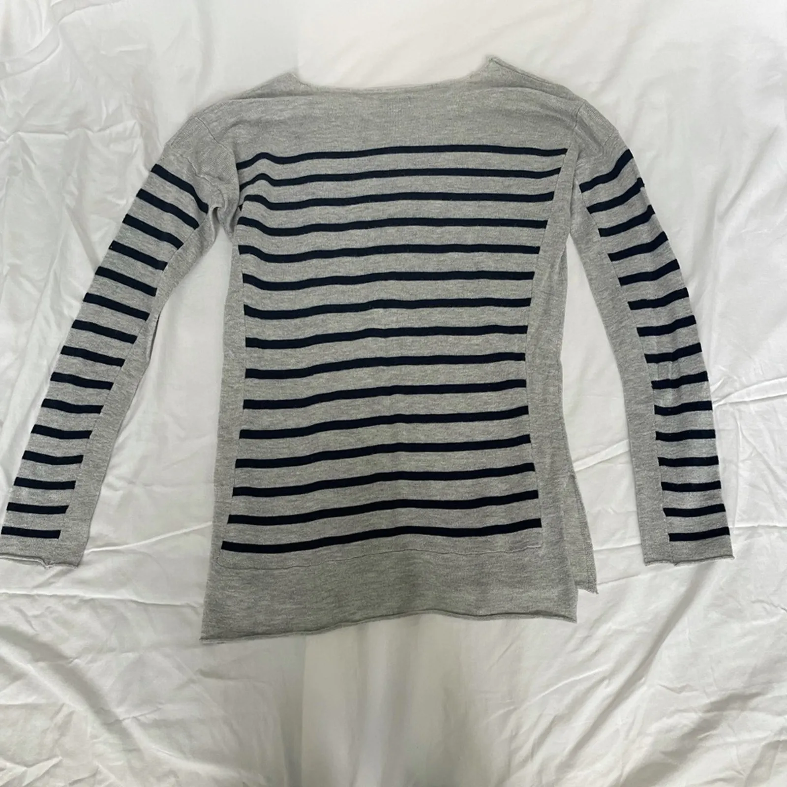 Fate. Lightweight sweater. Size XS. Casual. Workwear. Gray with navy stripes Blue - Image 3
