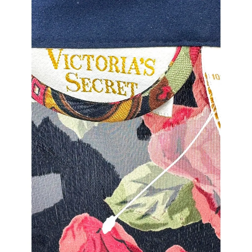 Vintage 80s VS Gold Label Poly Chiffon Floral Brocade Jacquard‎ Kimono Robe - Image 7