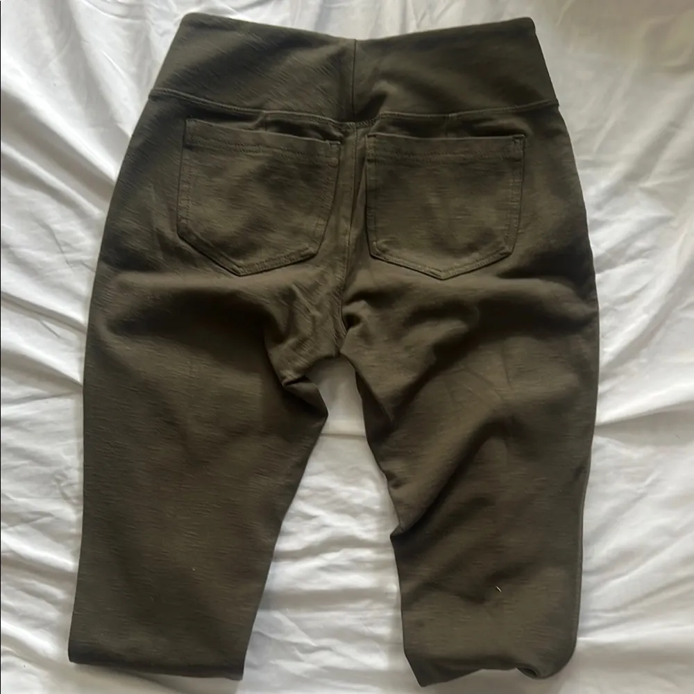 Olive Green High-Waisted Leggings - Image 3