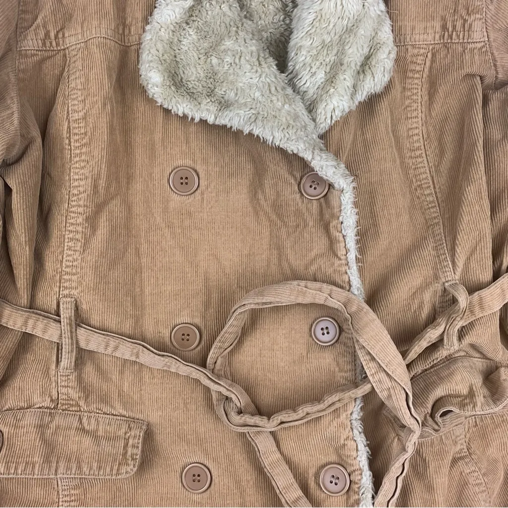 vintage seventy 7 women's 3x corduroy jacket tan faux fur y2k brown penny - Image 6