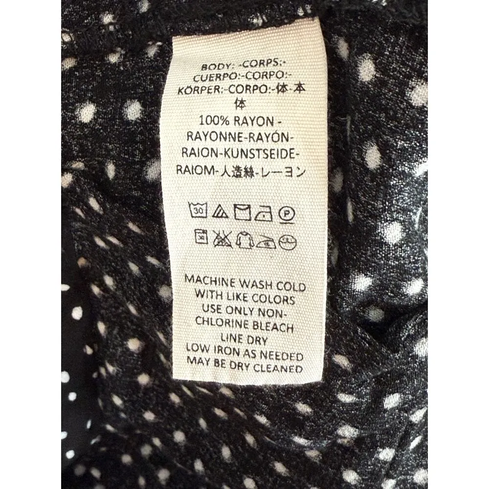 NWT Free People Magdalene High Waist Polka Dot Rayon Shorts Pocket 2 Black White - Image 12