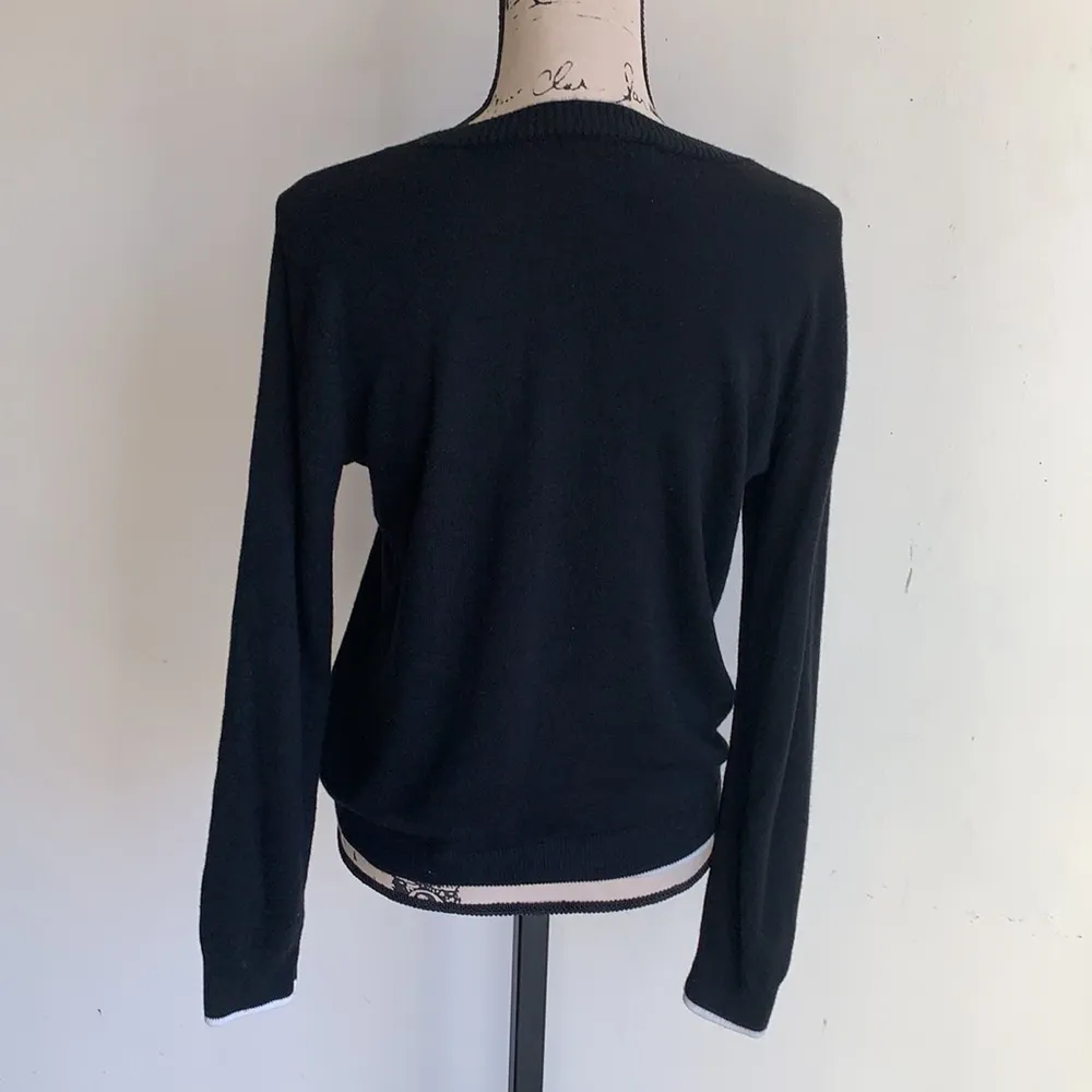 Rachel Zoe Good Vibes Black and White Crewneck Sweater - Image 6