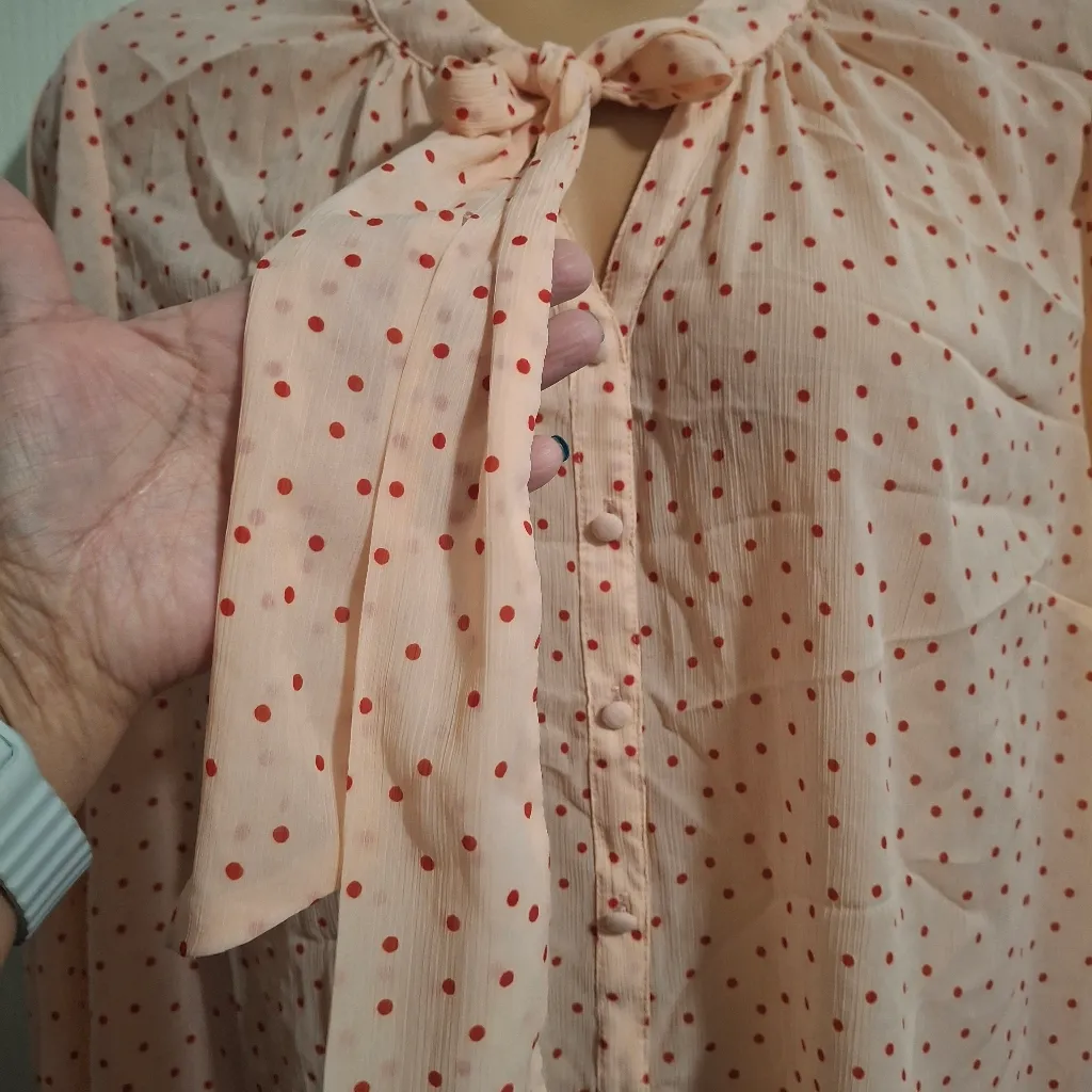 Torrid Sz 3 Women's Pink Polka Dot Blouse - Image 11