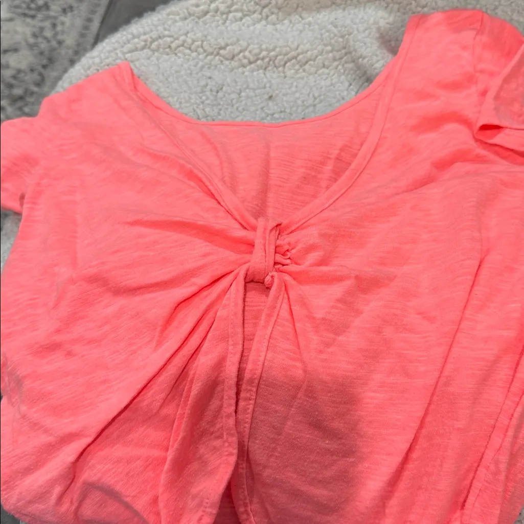 Bright Coral Pink Crop Top - Image 8