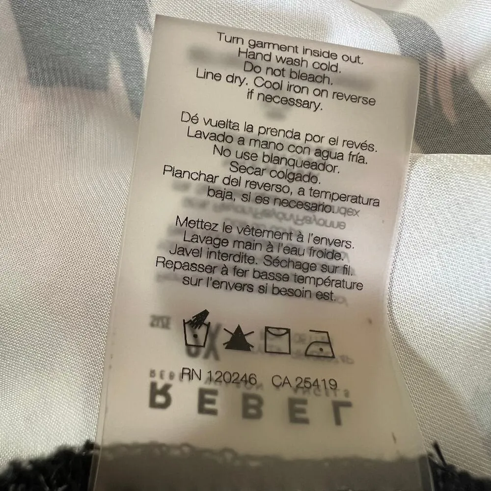 Rebel Womens Blouse Top Shirt Cold Shoulder Abstract Print Black White Pink 2X - Image 10