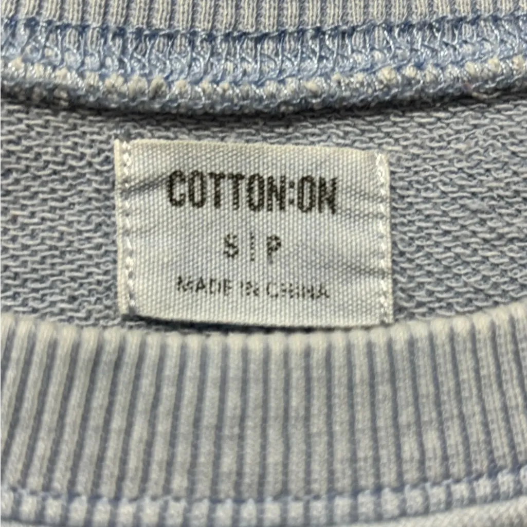 Cotton On Sky Blue Frayed Hem Sweatshirt - Image 2