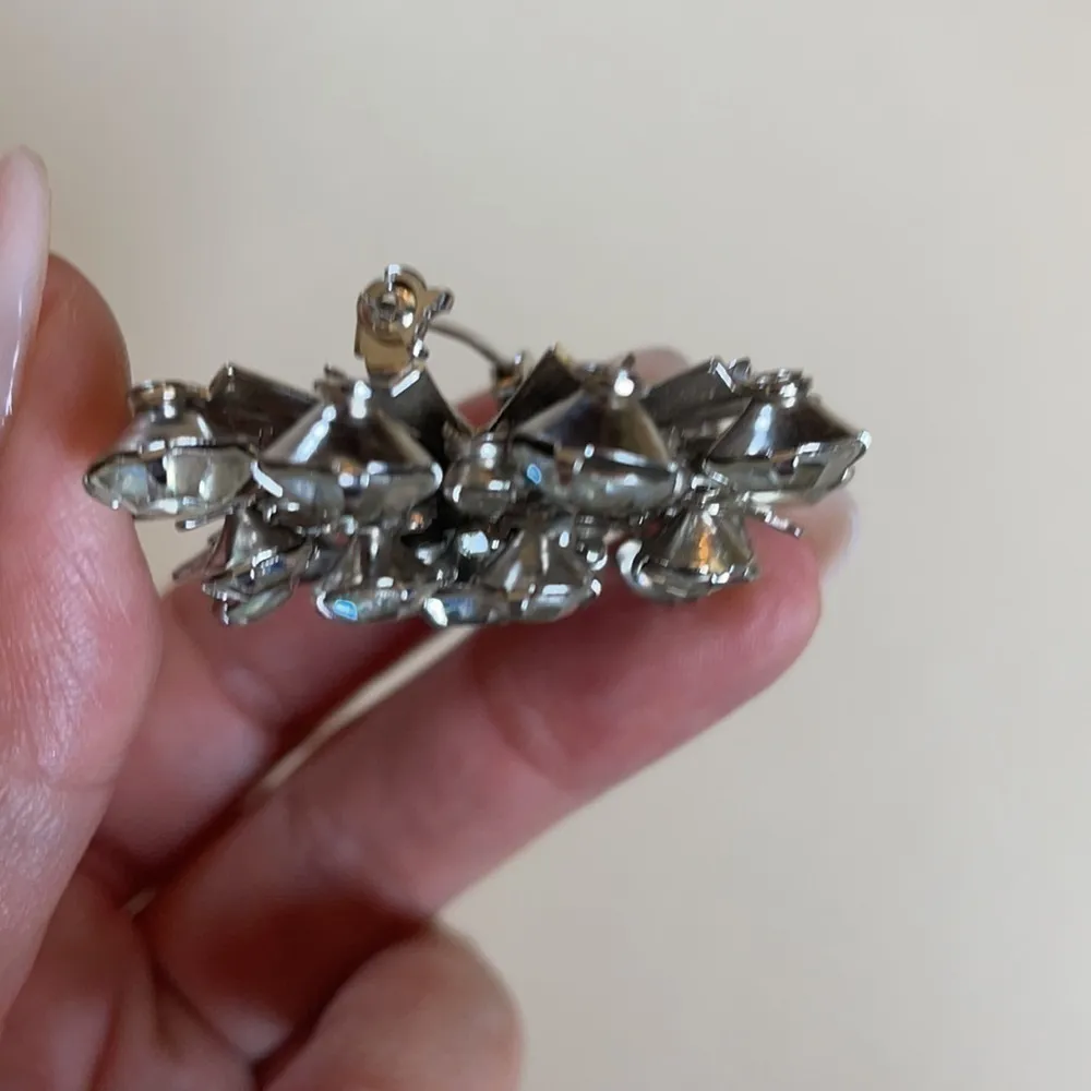 Vintage Antique Beautiful Silver & Faux Diamond Antique Brooch Pin - Image 4