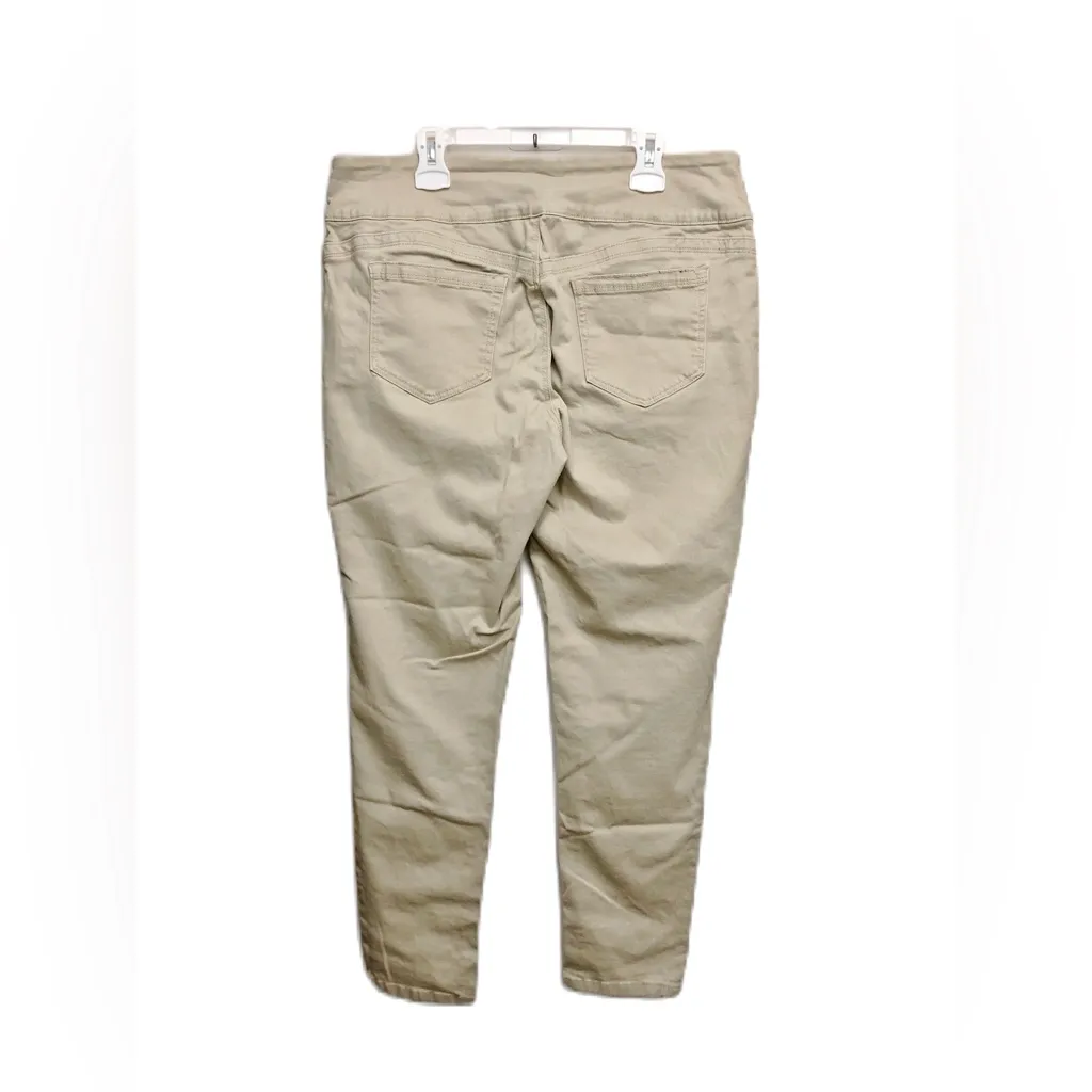 Style & Co Boyfriend Pull On Stretch Skinny Jeans Khaki Petite Large Women Sz PL - Image 2