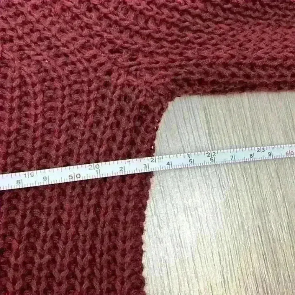 Ruby Moon Maroon Knit Criss Cross Front Sweater Size Medium - Image 7