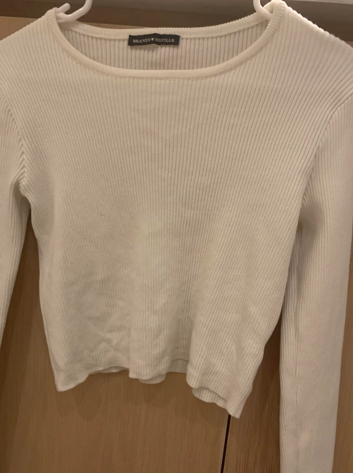 Brandy Melville Rare  Cropped Cream Sweater - Image 2
