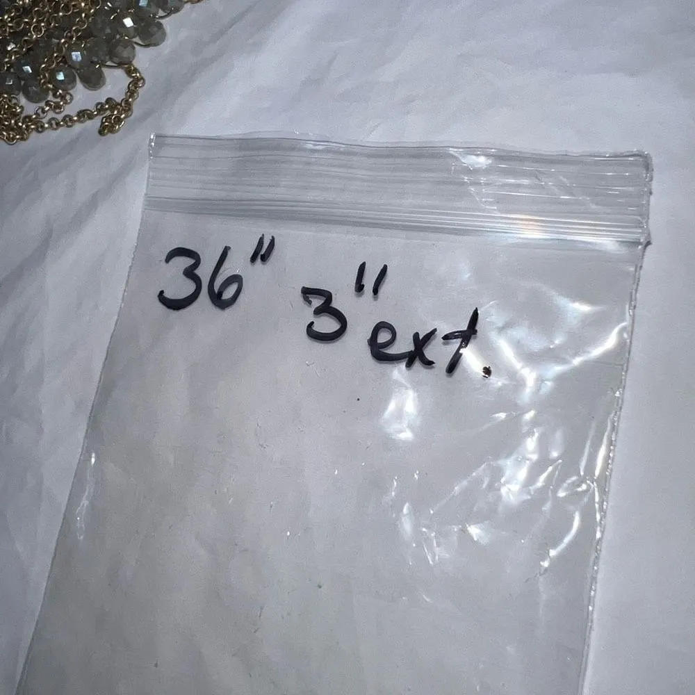 Gold Tone and Woven Champagne Faceted Beaded Pendant Necklace - Image 7