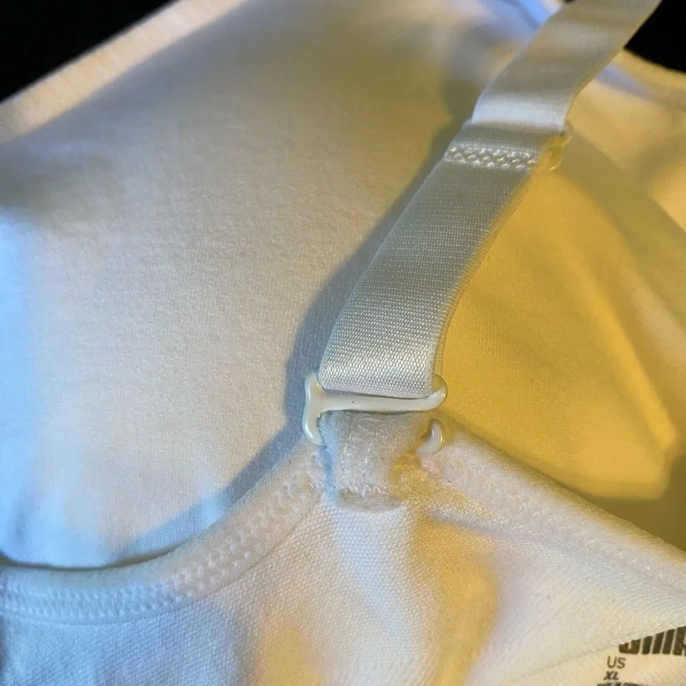 Puma White Medium Support Sports Bra Pullover Adjustable Womens Size XL - Image 6