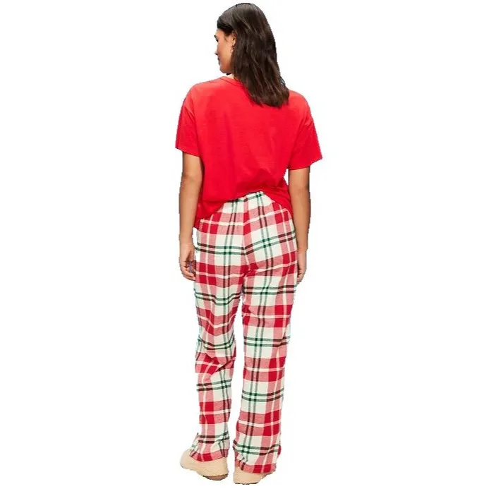 Old Navy Women XL Flannel Pajama Pants Red Green Plaid Christmas Winter Xmas - Image 3