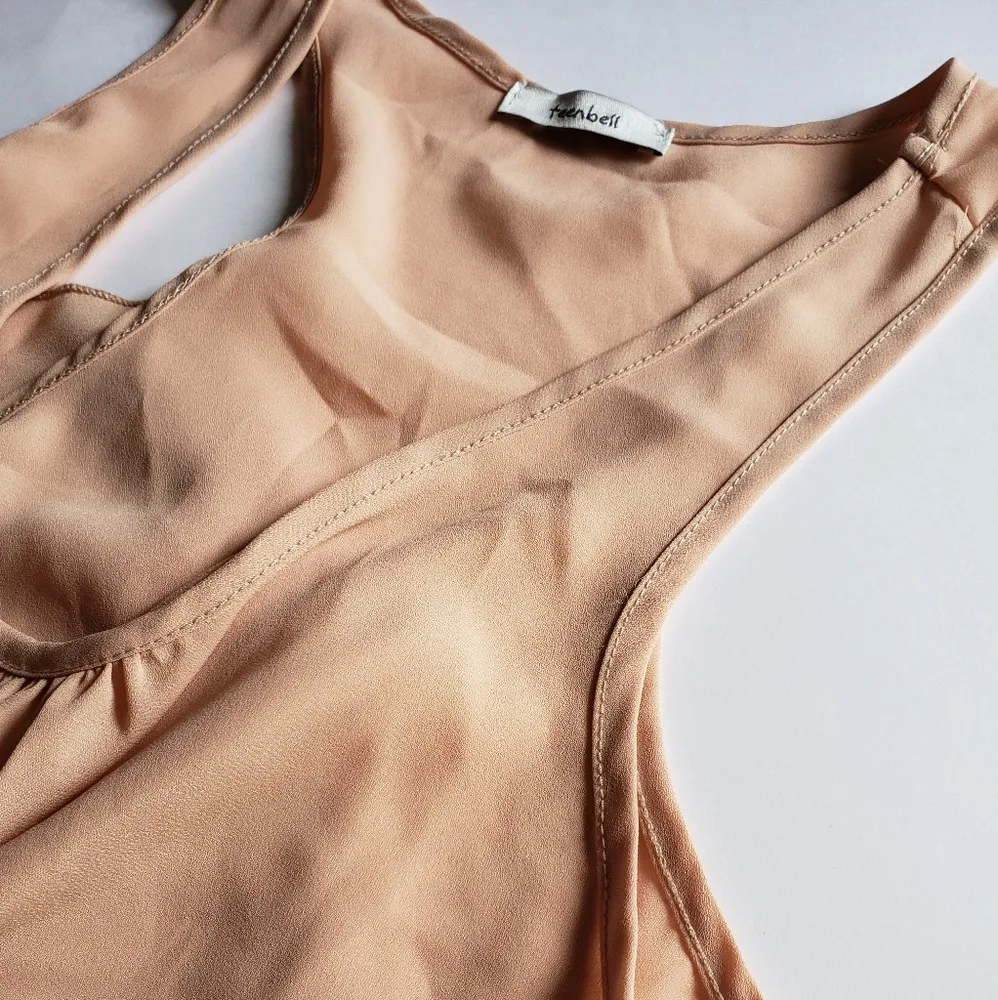 Cute Flowy Women's Top Orange Size L - Image 3