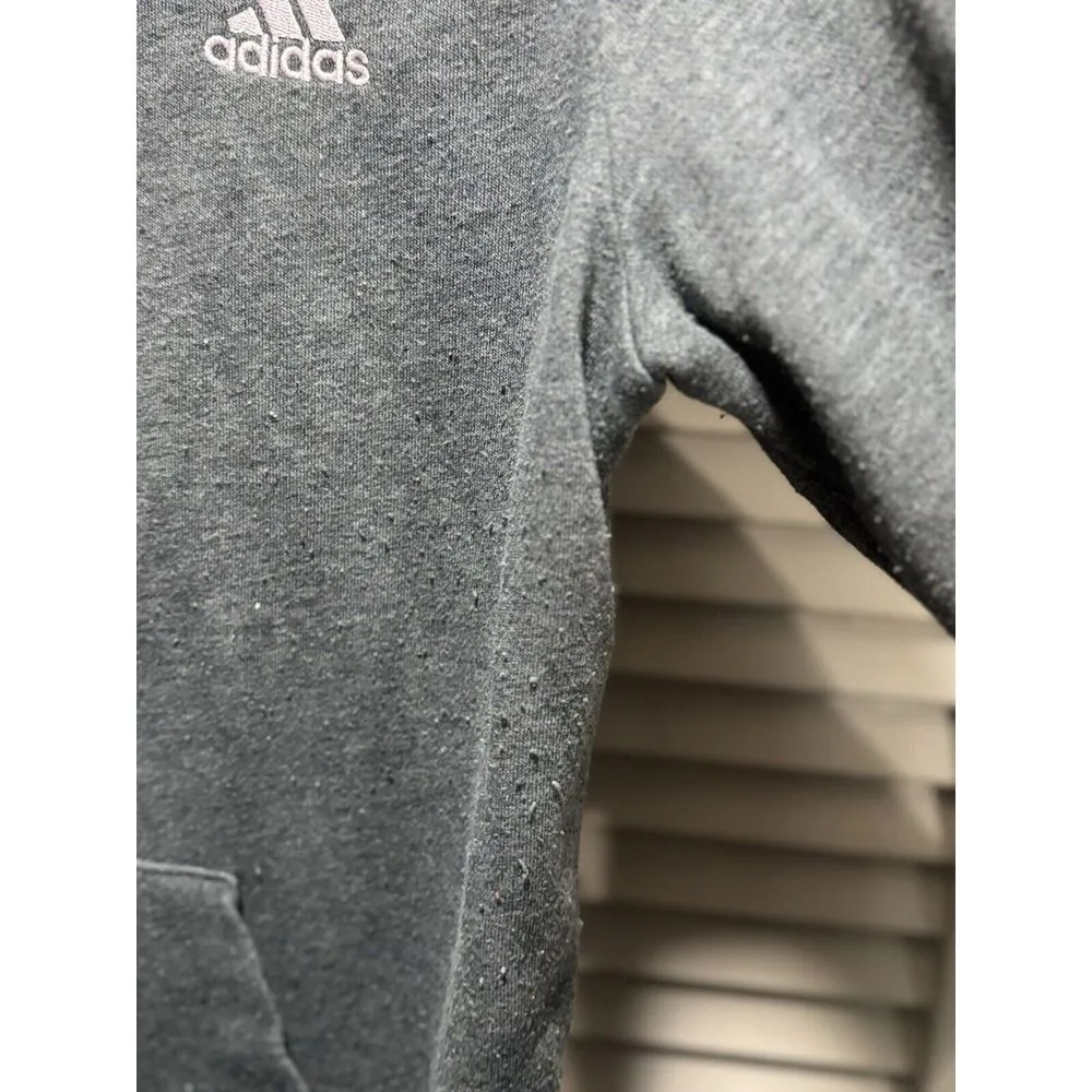 Adidas Gray/Pink Zip Up Athletic Jacket Size Large (16-18) Pockets Logo‎ - Image 5