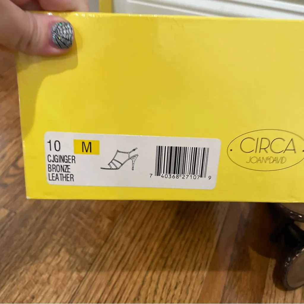 Circa Joan & David Ginger Strappy Snakeskin Leather High Heel Bronze Womens 10M Brown Size 10 - Image 9