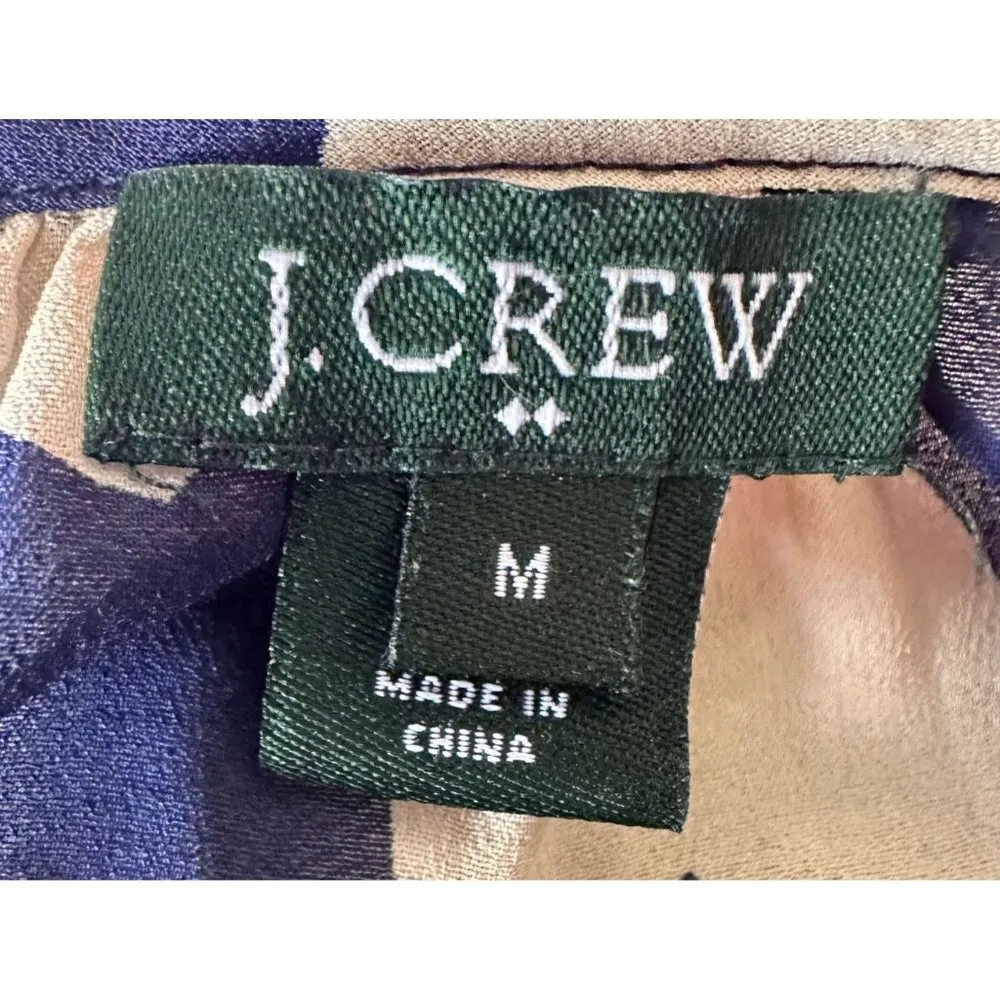 J Crew Blouse Size Medium Navy Cream Hearts Keyhole Button Top Valentine… - Image 12