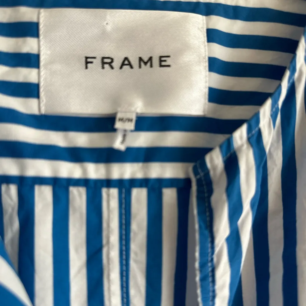 Frame Button Detail Striped‎ Shirtdress Midi - Image 5
