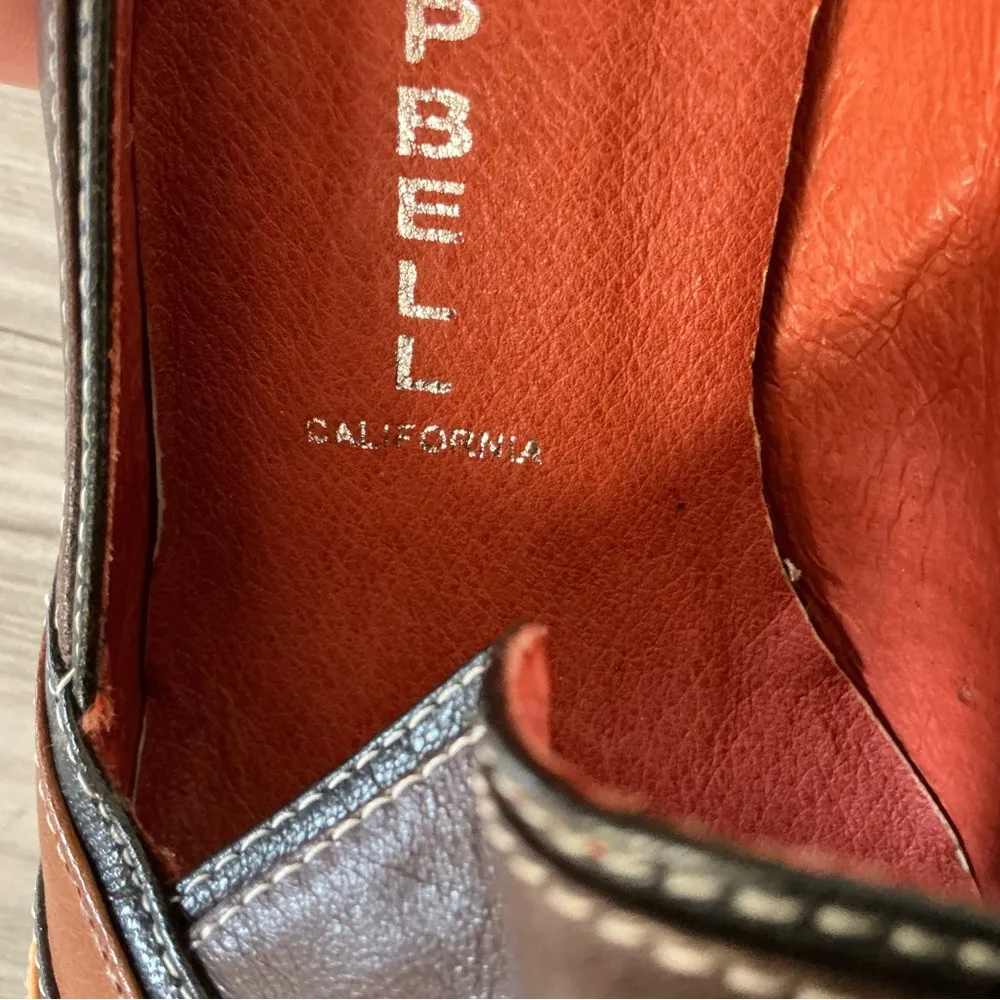 Jeffrey Campbell leather heel shoes two toned size 7.5 brown block heels pumps - Image 9